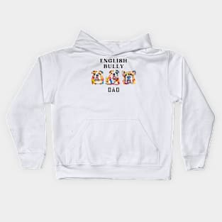 English Bulldog Dad Watercolor Kids Hoodie